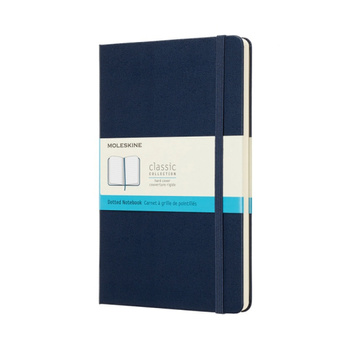 Notes MOLESKINE Classic L (13x21 cm) w kropki, twarda oprawa, sapphire blue, 240 stron, niebieski