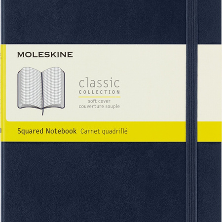 Notes MOLESKINE L (13x21cm) w kratkę, miękka oprawa, sapphire blue, 192 strony, niebieski
