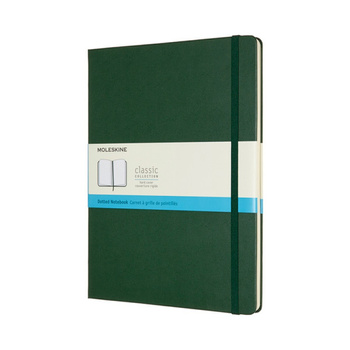 Notes MOLESKINE Classic XL (19x25cm) w kropki, twarda oprawa, myrtle green, 192 strony, zielony