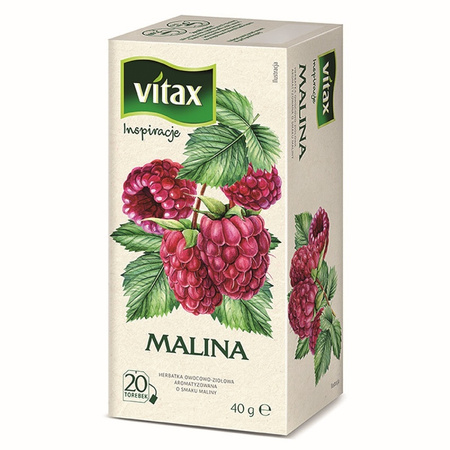 Herbata VITAX INSPIRATIONS, malinowa, 20 torebek