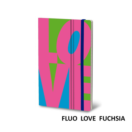 Notatnik STIFFLEX, 13x21cm, 192 strony, Fluo Love - Fuchsia