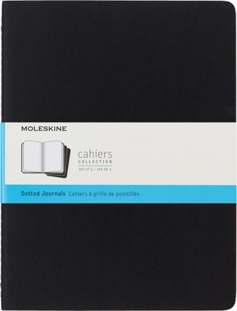 Zestaw 3 Zeszytów MOLESKINE Cahier Journals XL (19x25cm) w kropki, 120 stron, czarny