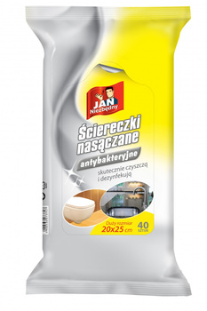 Ściereczki nasączane JAN NIEZBĘDNY, antybakteryjne, 40 szt.