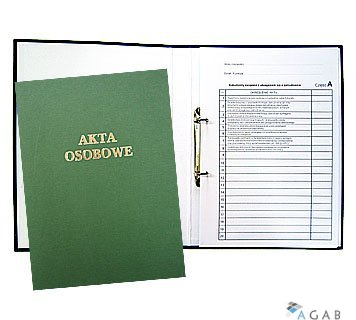 Teczka do akt osobowych z zamkiem zielona zadruk.1824-339-028 WARTA