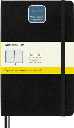 Notes MOLESKINE Classic L (13x21cm) w kratkę, twarda oprawa, 400 stron, czarny
