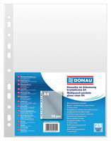 Koszulki na dokumenty DONAU, PP, A4, krystal, 50mikr., 25szt.