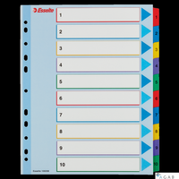 Przekładki kartonowe MYLAR A4 MAXI 1-10 ESSELTE 100208