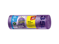 Worki na śmieci JAN NIEZBĘDNY, magnum flex, z taśmą, 35l, 15szt., lawendowe