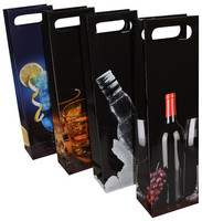 Torebka na alkohol OFFICE PRODUCTS, laminowana, 12x8x41,5cm, z rączką, mix wzorów