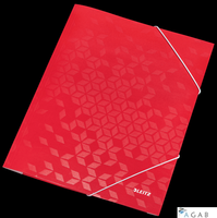 Teczka kartonowa z gumką WOW Leitz, czerwona 39820026