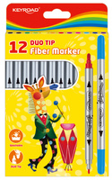 Flamastry KEYROAD Duo, 12szt., na zawieszce, mix kolorów