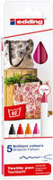 Pisak tekstylny e-4600/5 S EDDING, 1mm, 5 szt., pudełko, mix kolorów ciepłych