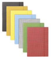Teczka z gumką DONAU, karton, A4, 400gsm, 3-skrz., mix kolorów w kratę