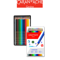 Kredki CARAN D'ACHE Fancolor, metalowe pudełko, 12 szt.