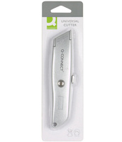 Nóż tapicerski Q-CONNECT, metalowy, z blokadą, szary