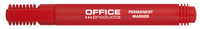Marker permanentny OFFICE PRODUCTS, okrągły, 1-3mm (linia), czerwony