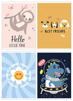 Zeszyt szkolny GIMBOO, A5, w 3 linie, 16 kart., 70gsm, mix wzorów