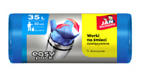 Worki na śmieci JAN NIEZBĘDNY, easy pack, 35l, 30szt., niebieskie