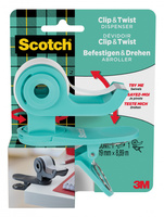 Podajnik do taśmy Scotch® C19 Clip&Twist + taśma SCOTCH® MAGIC 19mm, 8,89m, zielony
