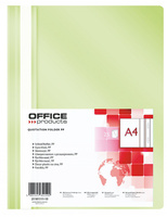 Skoroszyt OFFICE PRODUCTS, PP, A4, miękki, 100/170mikr., jasnozielony