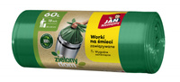 Worki na śmieci JAN NIEZBĘDNY, zielony dom, easy pack, 60l, 18szt., zielone