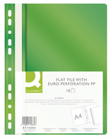 Skoroszyt Q-CONNECT, PP, A4, standard, 120/170mikr., wpinany, zielony