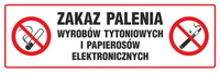 Znak TDC, Zakaz palenia wyrobów tytoniowych i papierosów elektronicznych