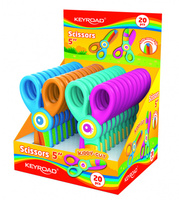 Nożyczki szkolne KEYROAD, 5", Kiddy-cut, plastikowe, pakowane na displayu, mix kolorów