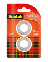 Taśma biurowa SCOTCH® Crystal (6-1975R2), 19mm, 7,5m, 2szt.