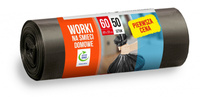 Worki na śmieci domowe FIXI, 60 l, 50 szt., czarne