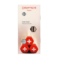 Zestaw ołówków CARAN D'ACHE SWISS WOOD, HB, 2szt + gumka i temperówka, mix kolorów