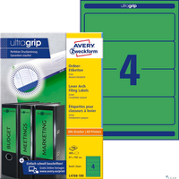 Etykiety na segregatory L4768-100 61x192 100 ark zielone, Avery Zweckform