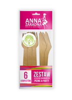 Zestaw sztućców drewnianych ANNA ZARADNA, 6 kompletów, drewno