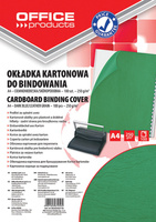 Okładki do bindowania OFFICE PRODUCTS, karton, A4, 250gsm, skóropodobne, 100szt., zielone