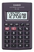 Kalkulator kieszonkowy CASIO HL-4A-B, 8-cyfrowy, 56x87mm, czarny
