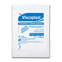 Kompresy gazowe jałowe z gazy bawełnianej, VISCOPLAST, 10x10cm, 3 szt.