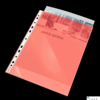 Koszulki krystaliczne, kolorowe A4 Esselte, czerwony / 55 mic., 10 szt., 47203