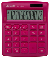Kalkulator biurowy CITIZEN SDC-812NRPKE, 12-cyfrowy, 127x105mm, różowy