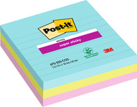 Karteczki samoprzylepne POST-IT® Super Sticky w linie, (675-SS3-MIA), 101x101mm, 3x70 kart., paleta Miami