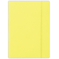 Teczka z gumką DONAU, karton, A4, 400gsm, 3-skrz., żółta w kratę