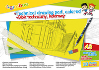 Blok techniczny GIMBOO, A3, 10 kart., 150gsm, mix kolorów