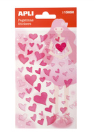 Naklejki APLI Hearts, z brokatem, różowe