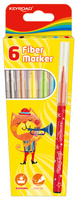 Flamastry KEYROAD Fiber Marker, 6szt., na zawieszce, mix kolorów
