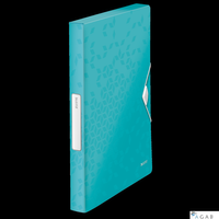 Teczka z gumką LEITZ WOW 30mm 250k A4 turkusowa 46290051