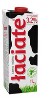 Mleko ŁACIATE, 3,2%, 1 l