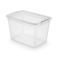 Pojemnik do przechowywania MOXOM, Basestore, z klipsem, 60l, transparentny