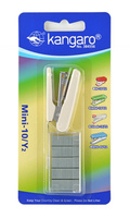 Zszywacz KANGARO Mini-10/Y2+zszywki, zszywa do 10 kartek, blister, beżowy