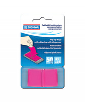 Zakładki indeksujące DONAU, PP, 25x45mm, 1x50 kart., różowe