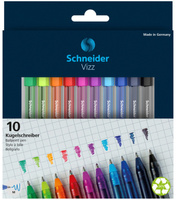 Długopis SCHNEIDER VIZZ, M, 10szt., pudełko z zawieszką, mix kolorów