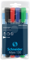 Zestaw markerów uniwersalnych SCHNEIDER Maxx 130, 1-3mm, 4 szt., miks kolorów
